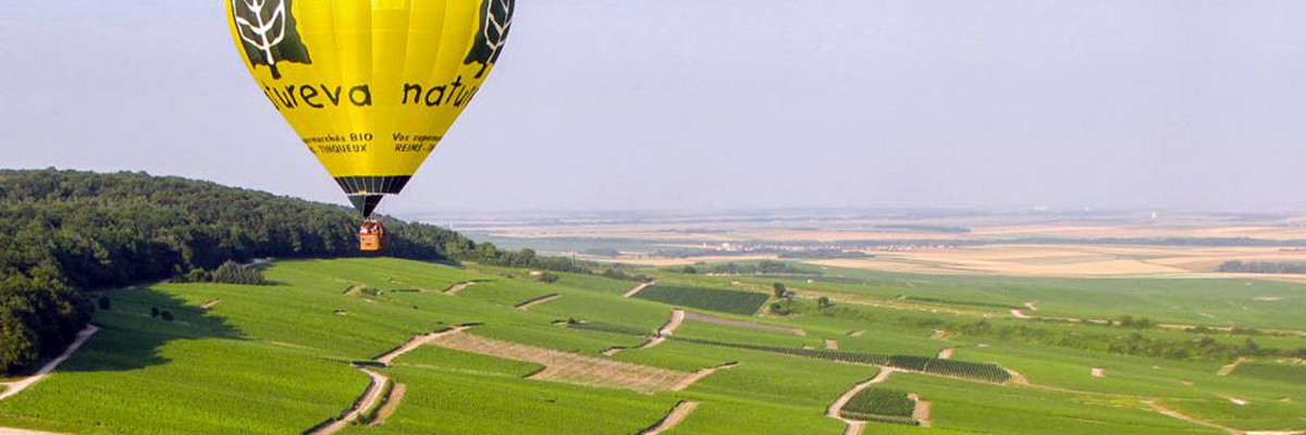 Vol en montgolfière au dessus des vignobles champenois Vol en montgolfière au dessus des vignobles champenois